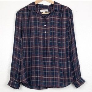 Loft Softened Plaid Rayon Popover